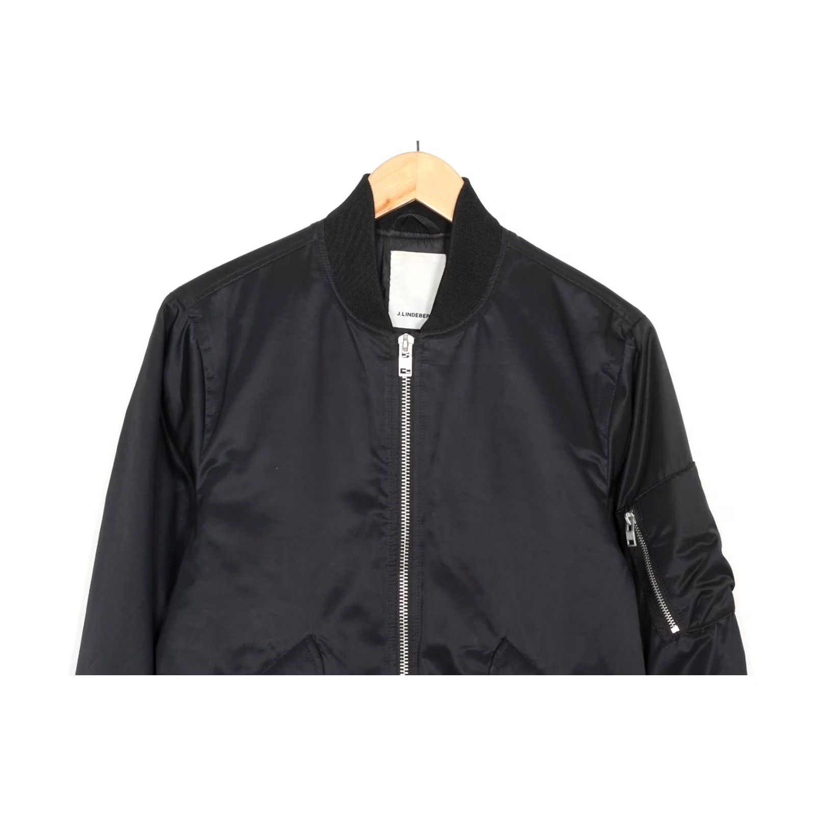 J.Lindeberg J.LINDEBERG Rafe 72 Bomber Jacket Men S MJ5900 Satin Bomber Jacket Black Small Mens Size US S / EU 44-46 / 1 - 2 Thumbnail