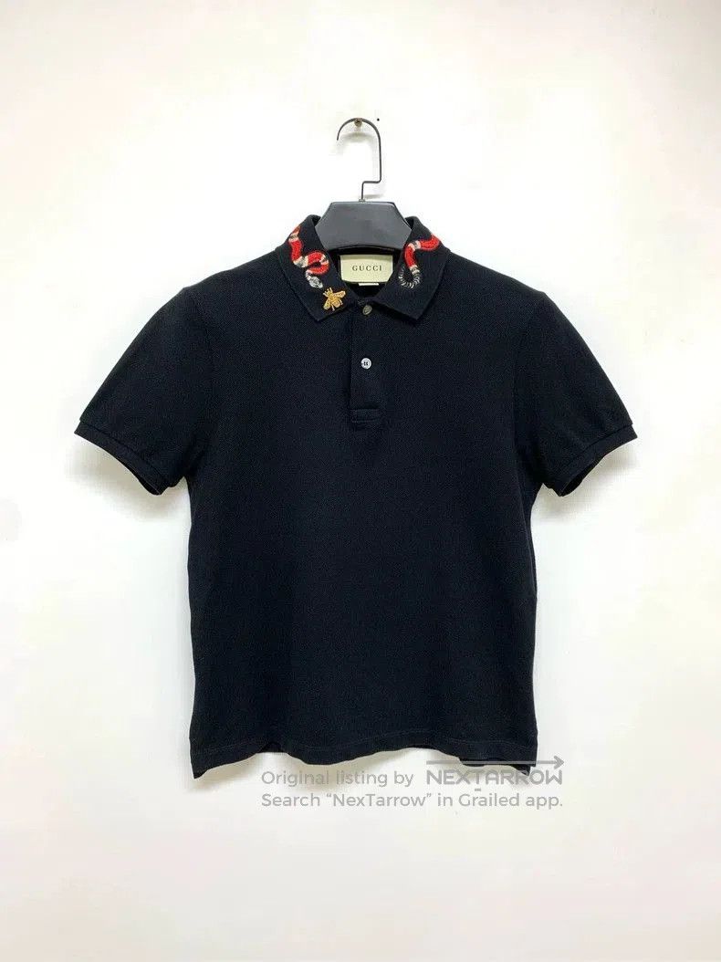 Gucci Gucci Classic Embroidered Snake Polo Shirt. Size US S / EU 44-46 / 1 - 1 Thumbnail
