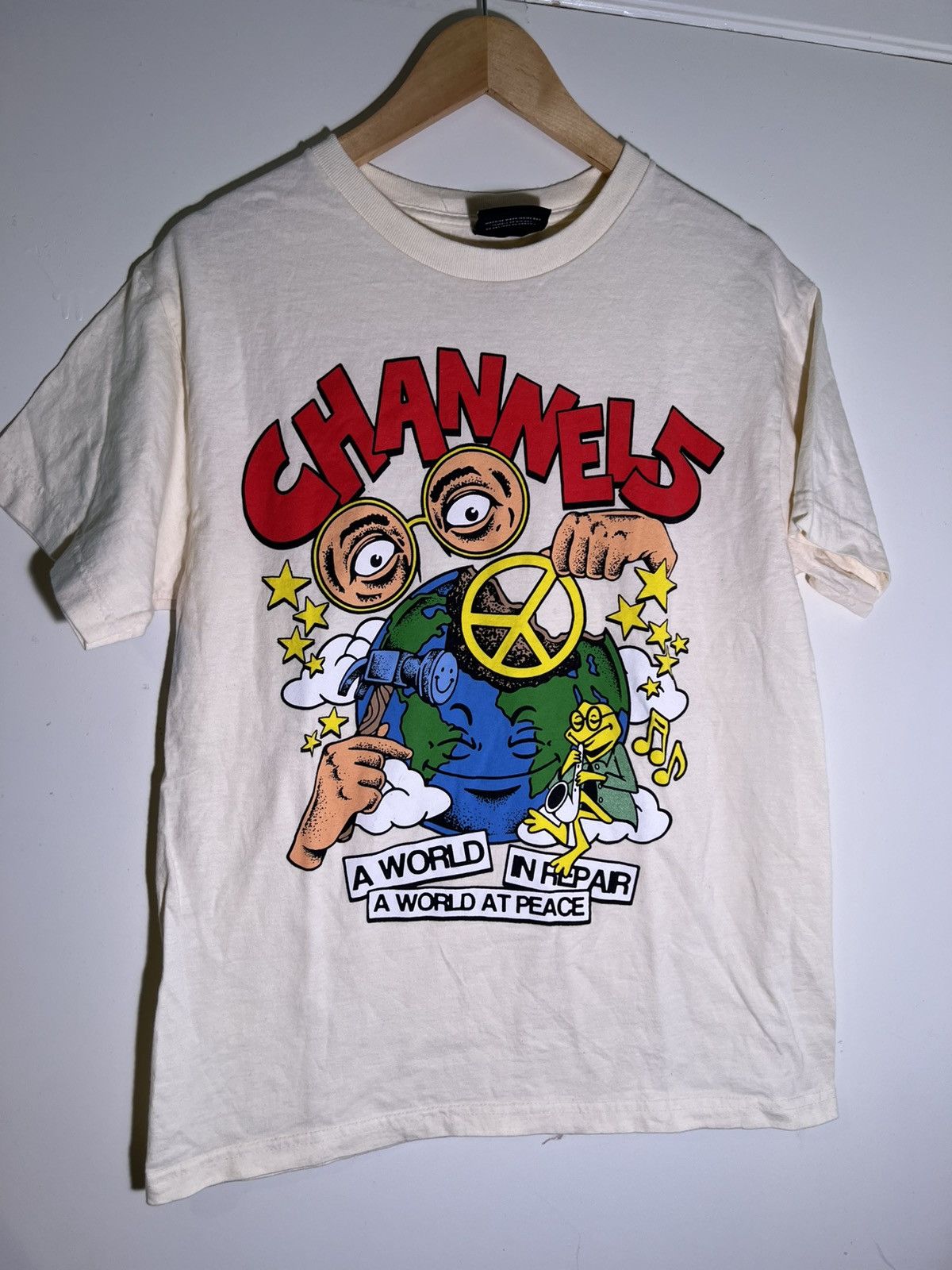 Vintage Channel 5 A World In Repair At Peace Retro Streetwear Shirt Size US M / EU 48-50 / 2 - 1 Thumbnail