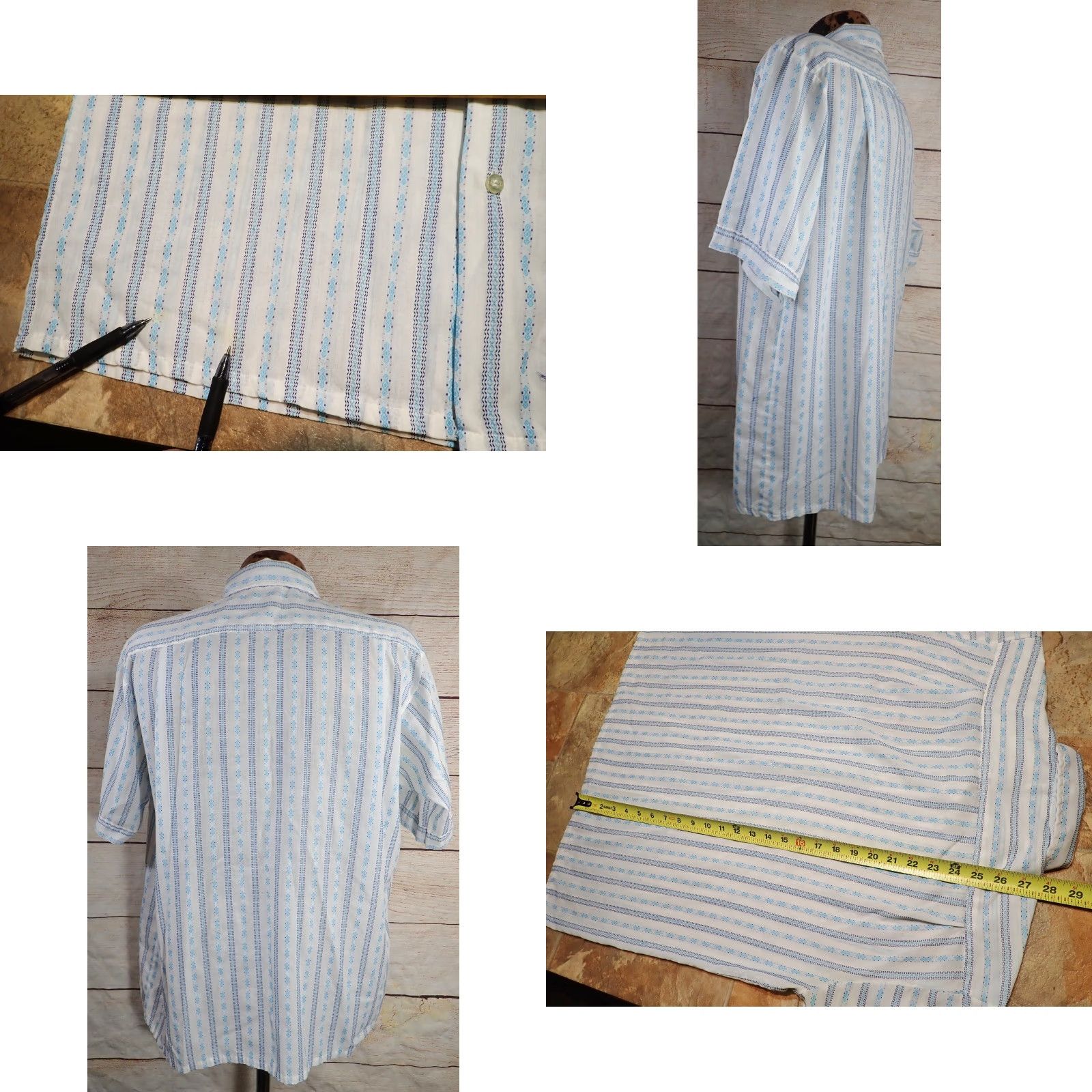 Vintage VINTAGE Montgomery Ward Shirt Mens L 70's Nik Striped Print All Over Disco Beige Size US L / EU 52-54 / 3 - 8 Thumbnail