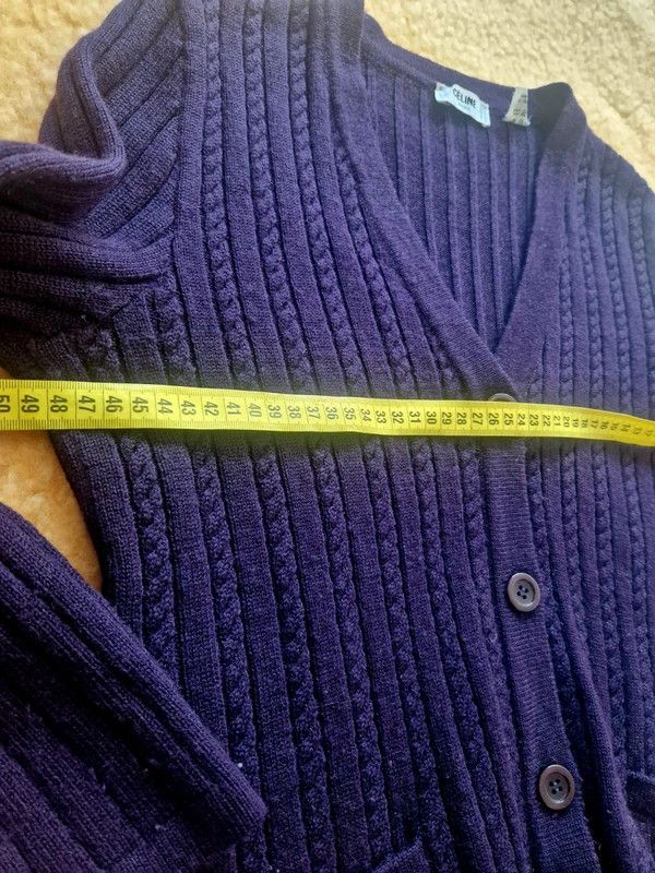 Celine Cardigan en wool. Vintage. Céline Size M / US 6-8 / IT 42-44 - 6 Thumbnail