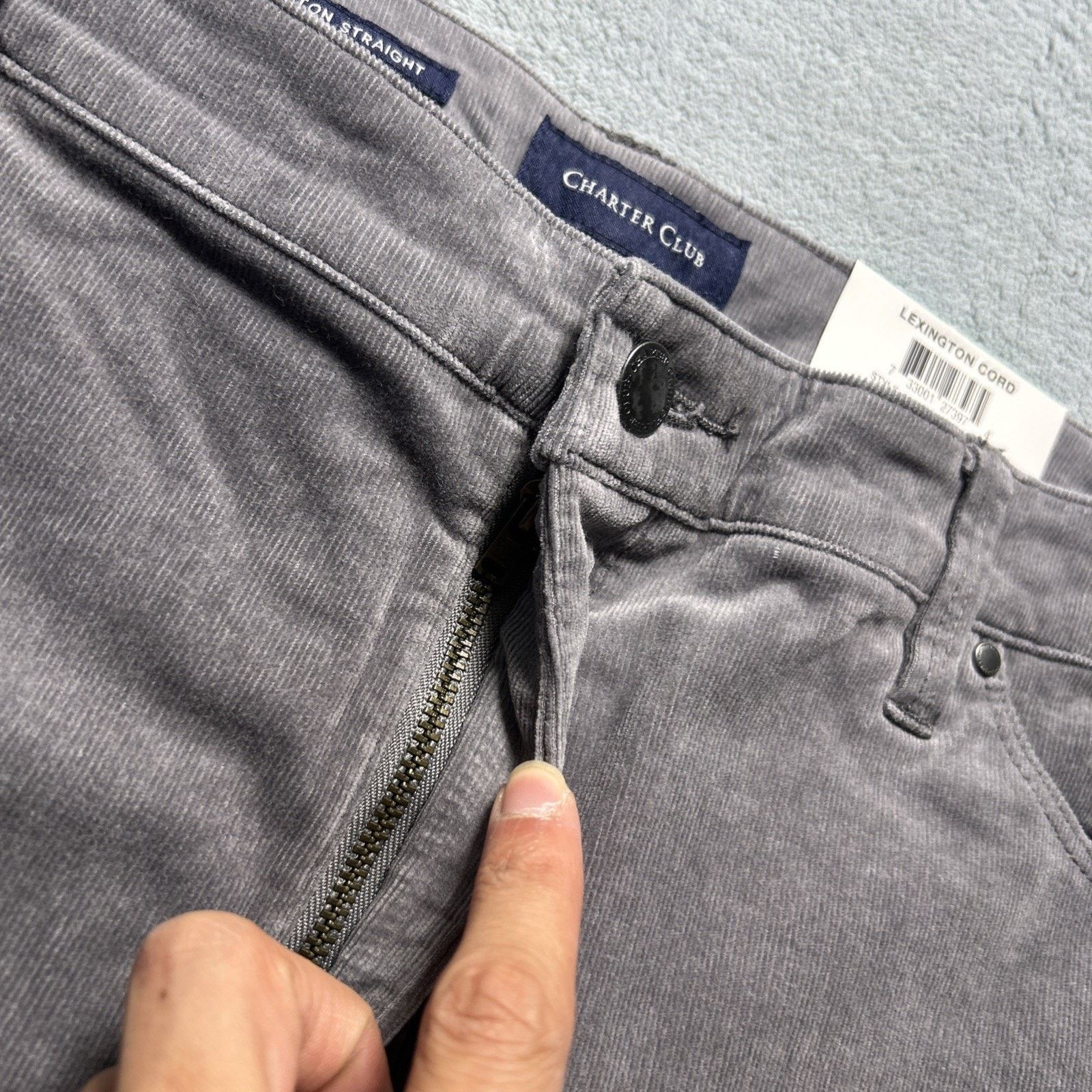 Charter Club Corduroy Loose Straight Pants Women Sz 16 36x30 Wide Gray Size 38" / US 16 / IT 52 - 5 Thumbnail