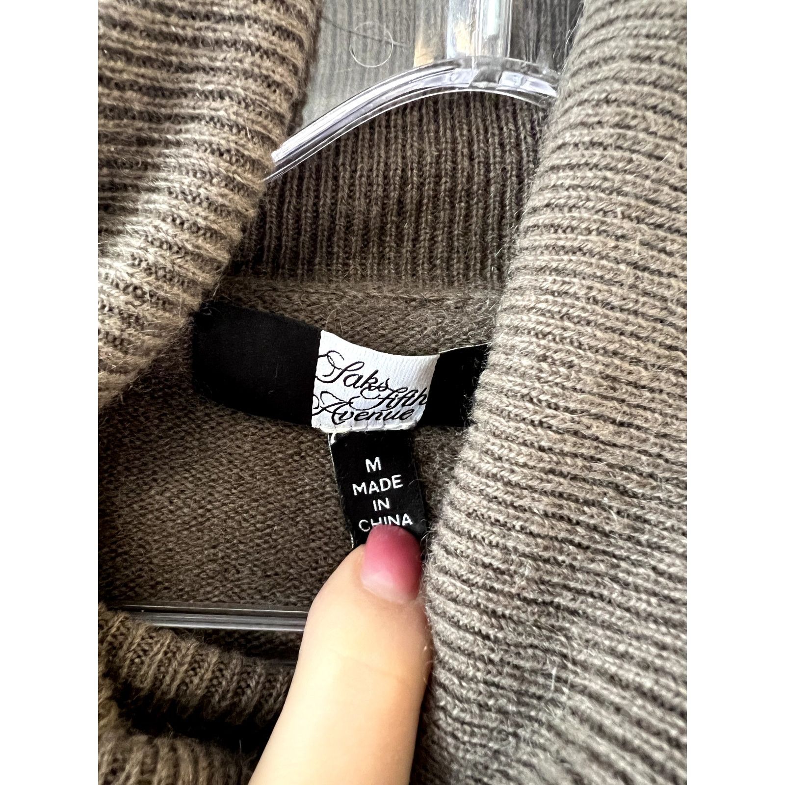 Saks Fifth Avenue Saks Fifth Avenue Brown Turtleneck sweater Wool Cashmere Size M / US 6-8 / IT 42-44 - 4 Thumbnail