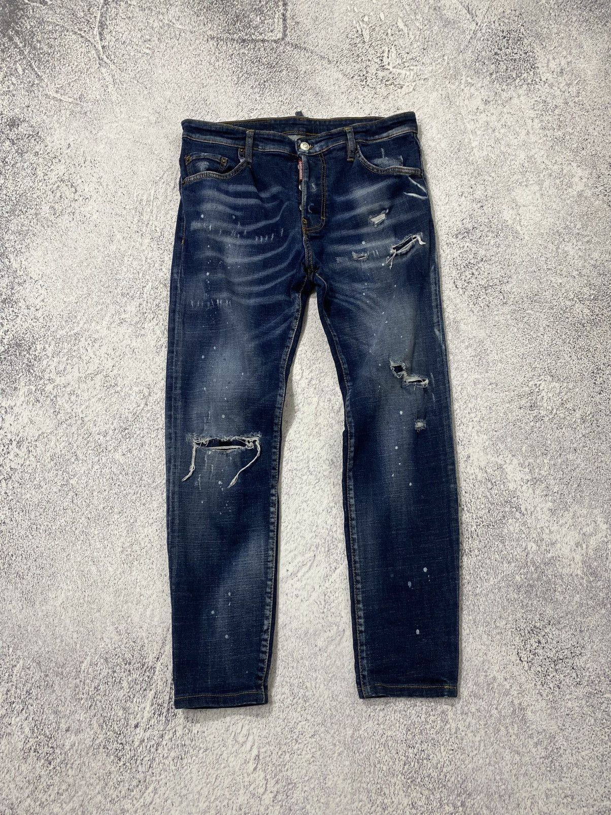 Dsquared2 Dsquared2 Tidy Biker Painted Distressed Skinny Jeans Pants Size US 30 / EU 46 - 1 Thumbnail