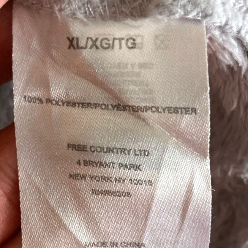 Free Country Free Country Womens Jacket Gray Purple Plush Fleece Pullover Snaps XL - Casual Winter Outerwear Size XL / US 12-14 / IT 48-50 - 7 Thumbnail