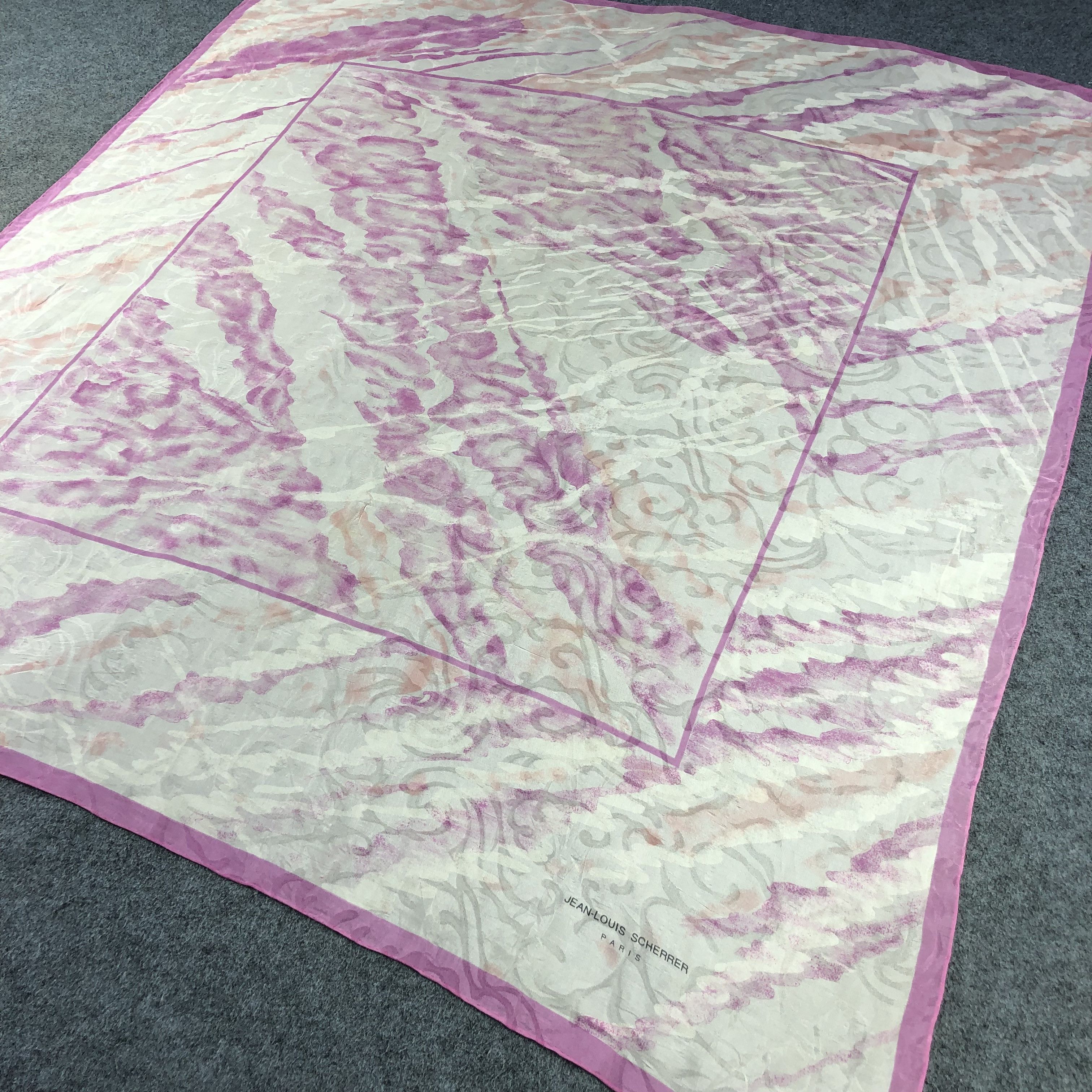 Jean-Louis Scherrer Jean Louis Scherrer Abstract Hand Rolled Silk Scarf M887 Size ONE SIZE - 2 Thumbnail