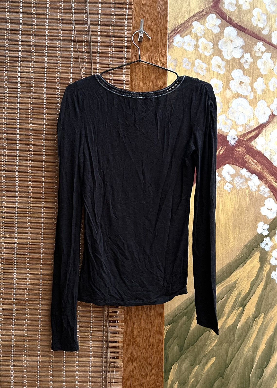 Morgan De Toi Vintage Morgan Rhinestone Logo Long Sleeve Top Black Y2K Size XS / US 0-2 / IT 36-38 - 2 Thumbnail