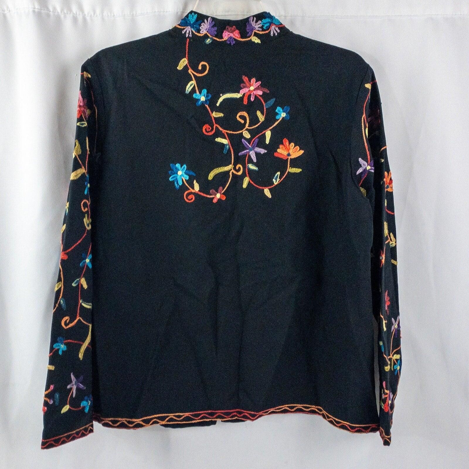 Other BFA Classics Black Embroidered Flower Jacket Womens Medium Size M / US 6-8 / IT 42-44 - 7 Thumbnail