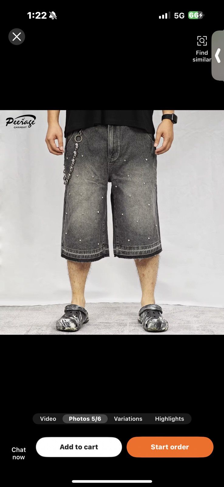 Other Men’s Y2K rhinestone acid wash baggy jorts Size US 32 / EU 48 - 1 Thumbnail