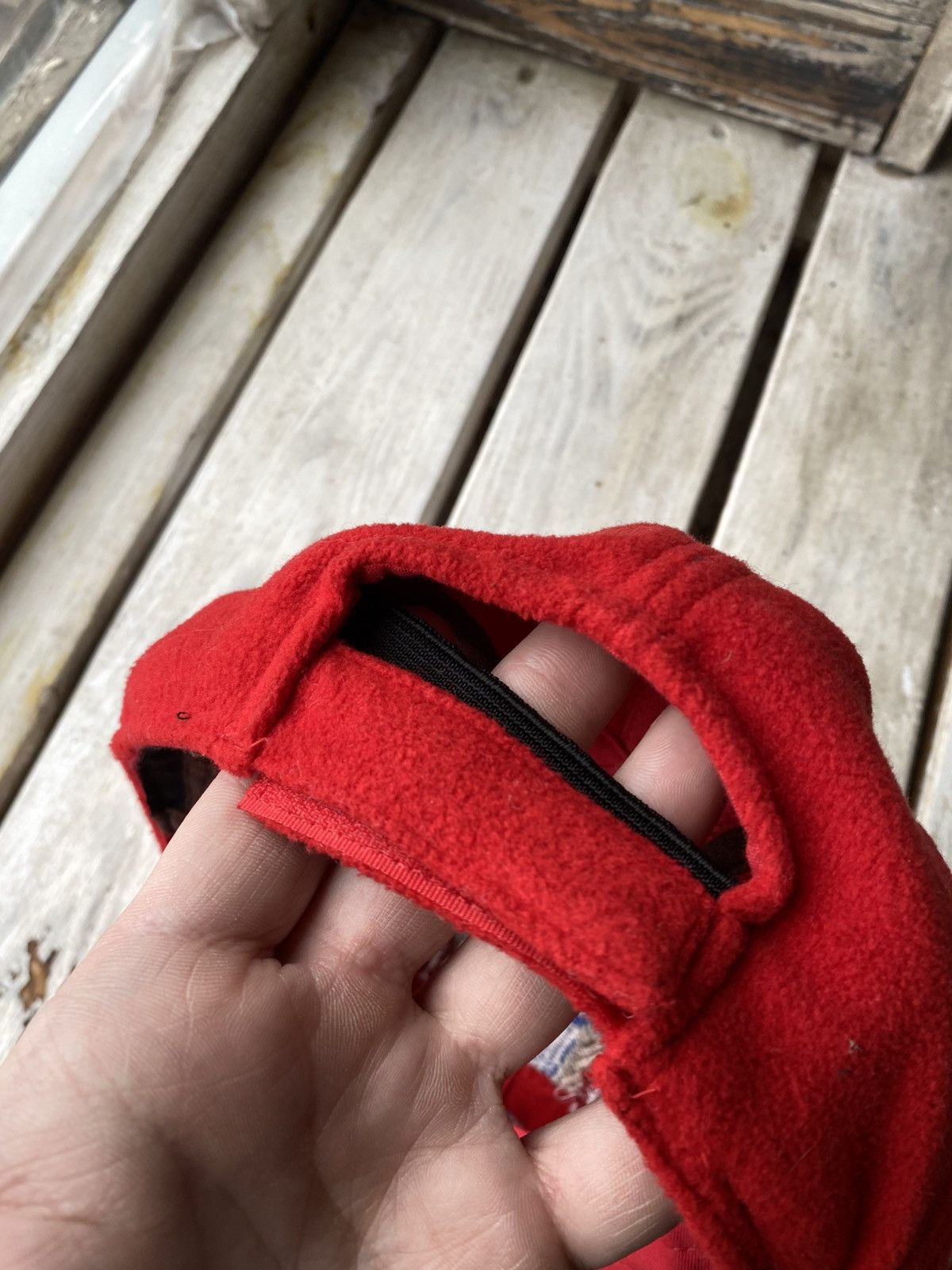 Napapijri × Vintage Vintage 90s RED NAPAPIJRI fleece Cap Outdoor Size ONE SIZE - 5 Thumbnail