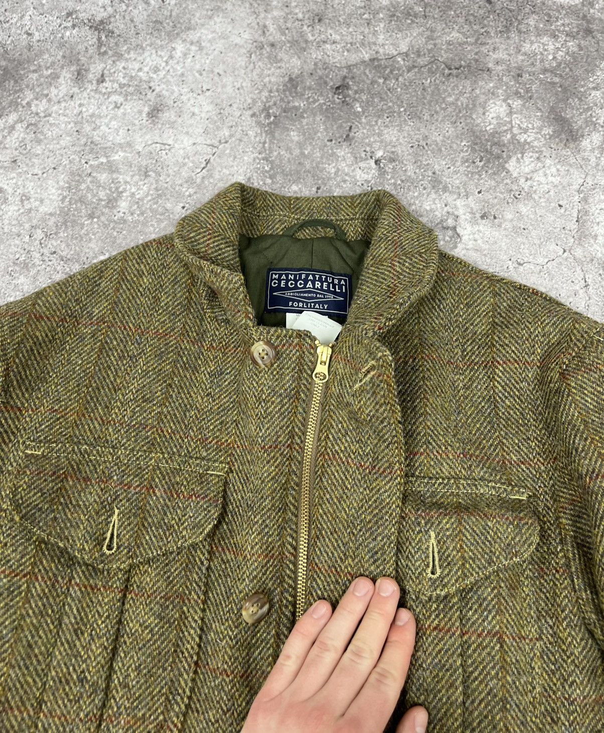 Manifattura Ceccarelli MANIFATTURA CECCARELLI HARRIS TWEED WOOL JACKET COAT Size US M / EU 48-50 / 2 - 10 Thumbnail