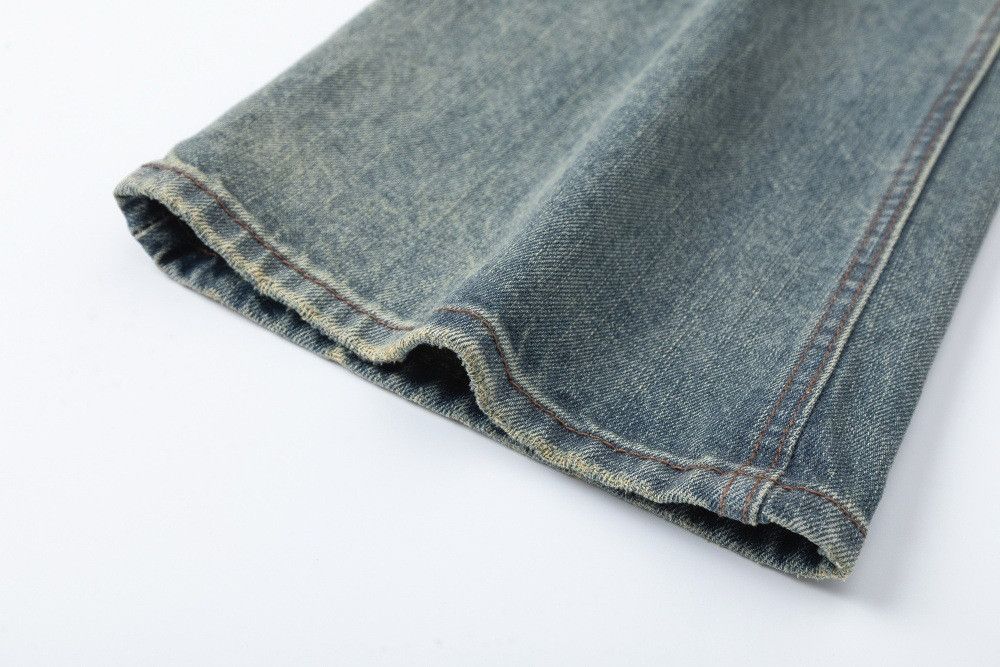 Jean Retro punk washed distressed ripped jeans for men Size US 32 / EU 48 - 6 Thumbnail