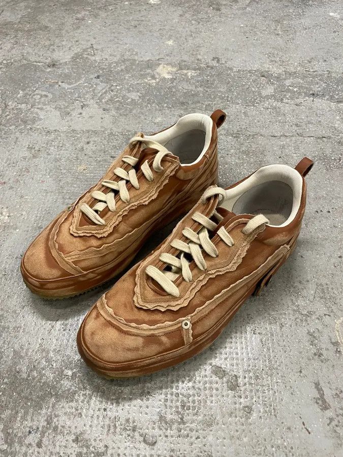 Loewe Loewe Brown Deconstructed Faded Leather Shoes Size US 12 / EU 45 - 4 Thumbnail