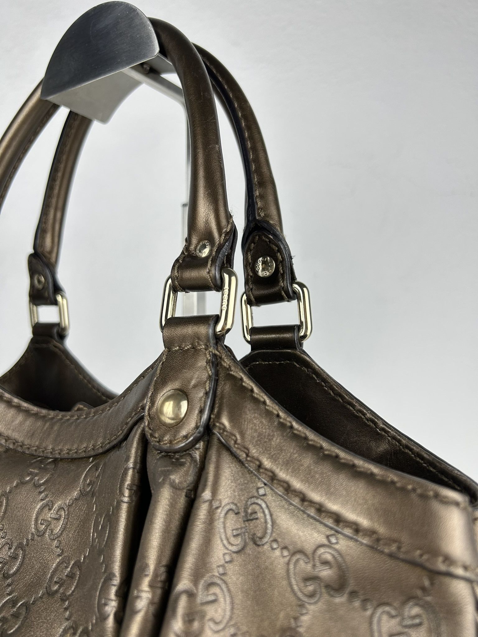 Gucci Gucci guccissima sukey medium size leather handbag Size ONE SIZE - 10 Thumbnail