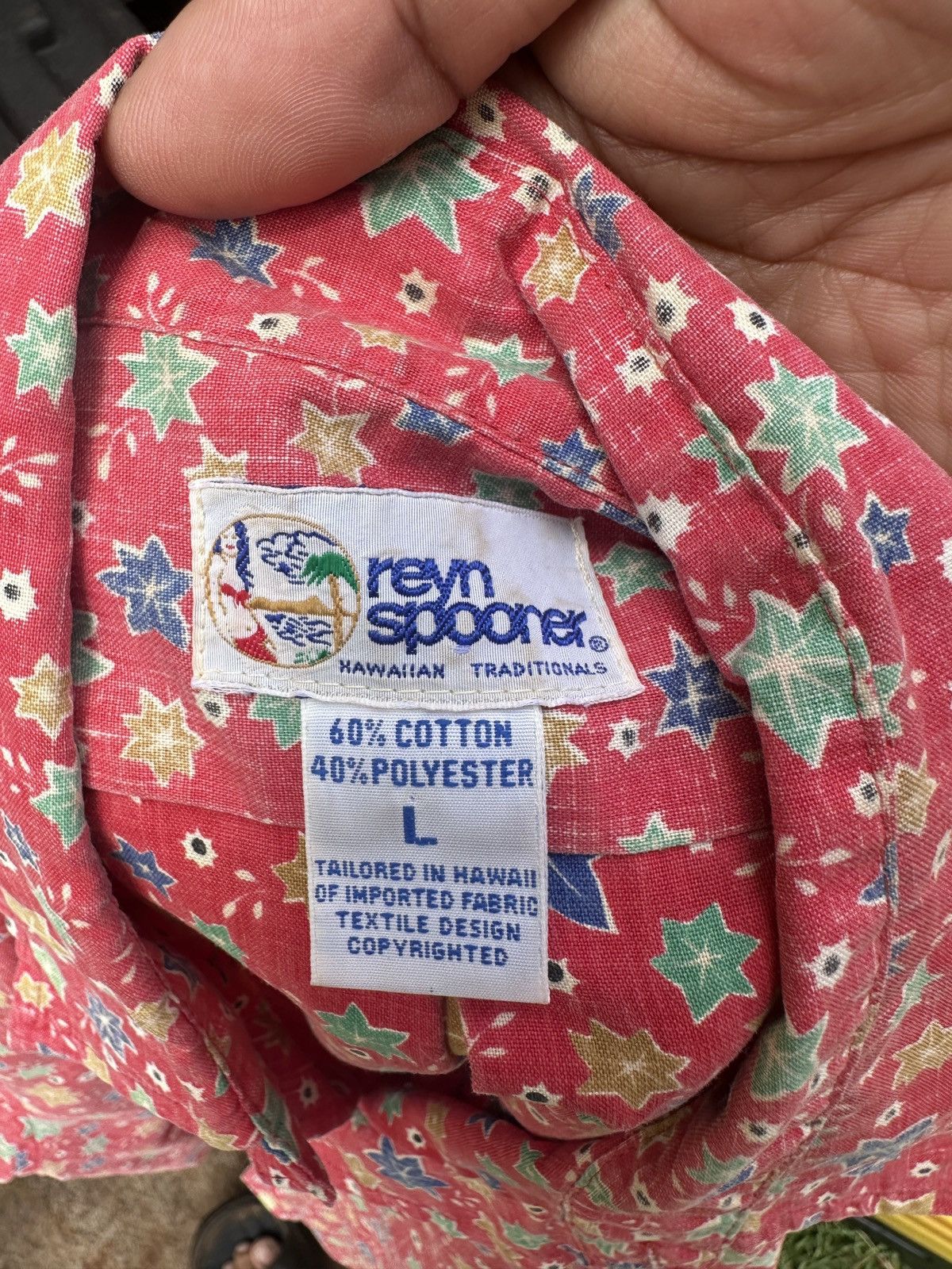 Reyn Spooner PreOwned Reyn Spooner Hawaiian Print Red Full Button Men's L Size US L / EU 52-54 / 3 - 4 Thumbnail