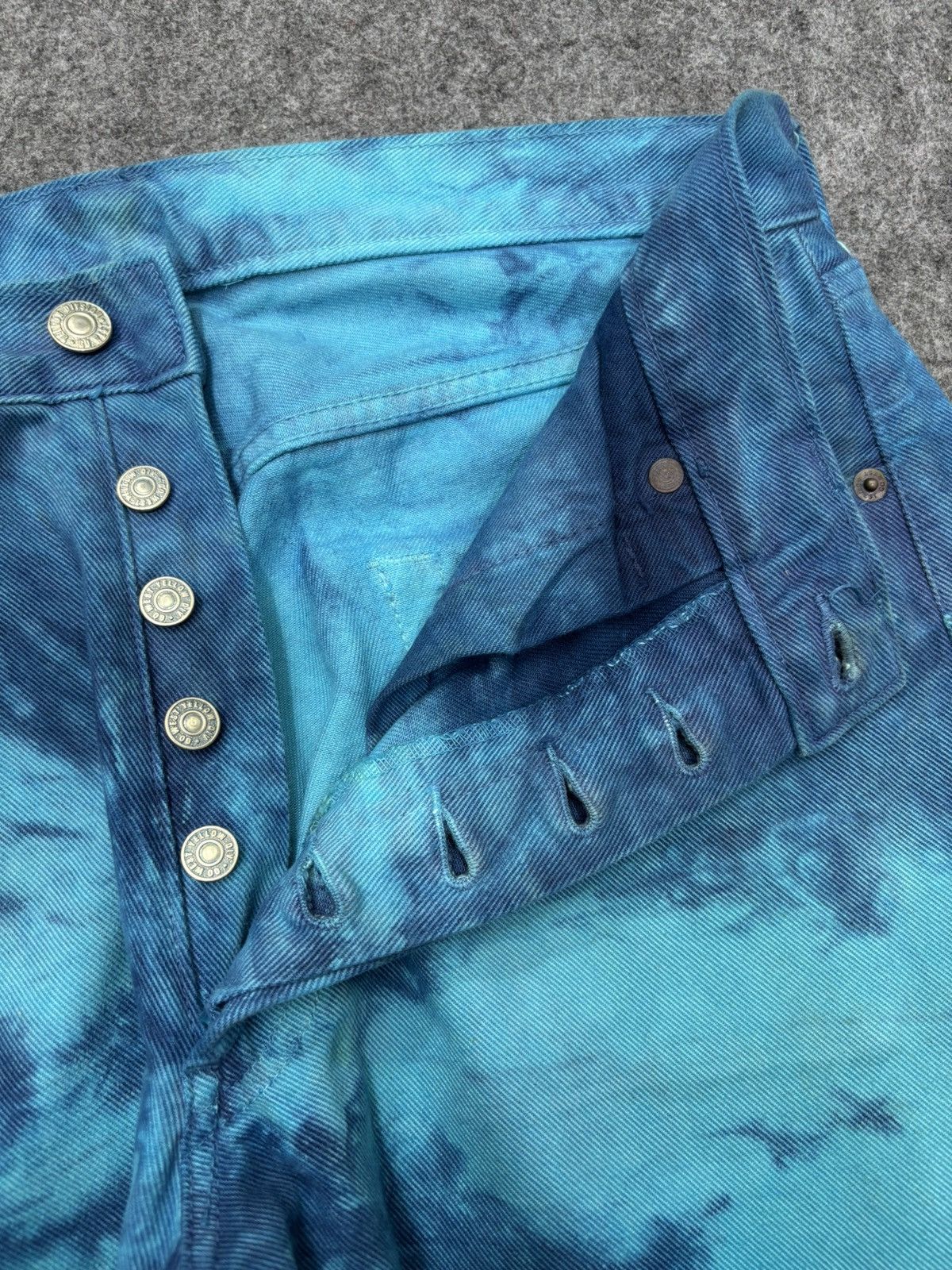 Designer 💥Vintage GO WEST Very Rare Tye Dye Sick Floral Denim F674 Size US 31 - 11 Thumbnail