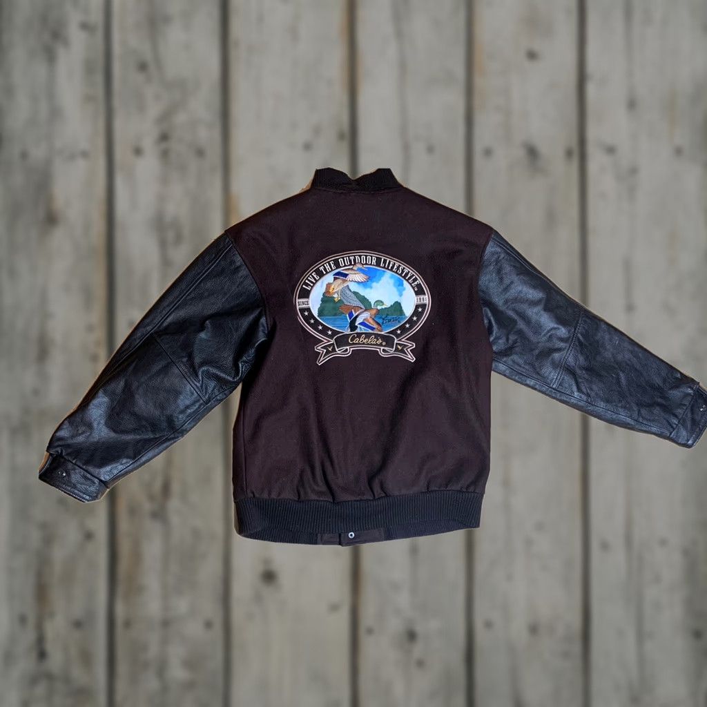 Vintage Cabelas Mens Wool Leather Letterman Jacket Large Extra Large Size US L / EU 52-54 / 3 - 1 Thumbnail