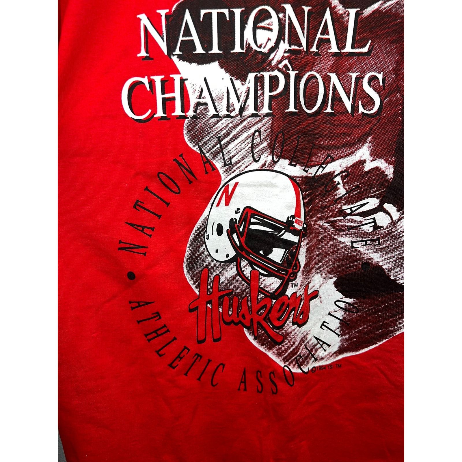 Fruit Of The Loom Vintage Nebraska Cornhuskers Shirt Huskers Football Tee 90s Size US L / EU 52-54 / 3 - 3 Thumbnail