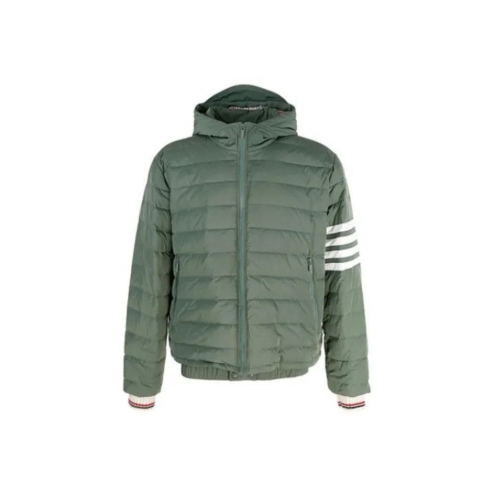 Thom Browne Thom Browne Green Hooded Down Jacket for Men Size US S / EU 44-46 / 1 - 1 Thumbnail