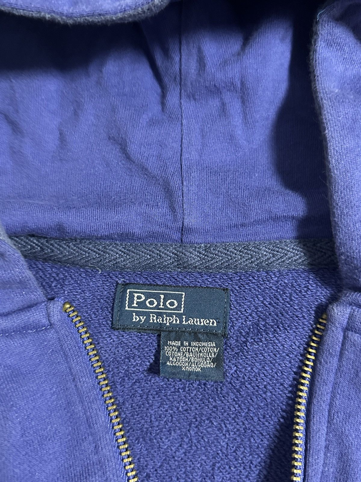 Polo Ralph Lauren × Vintage Vintage 90’s Polo Ralph Lauren Pirate Skull Blue Zip Hoodie Size US S / EU 44-46 / 1 - 4 Thumbnail