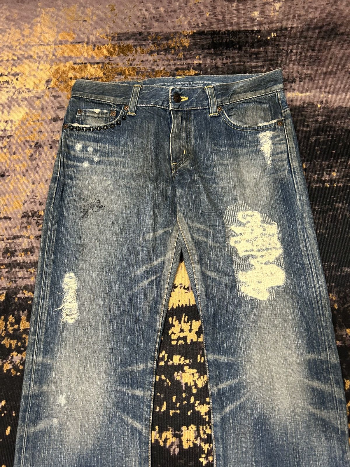 Hysteric Glamour Edwin Japan Studded Distressed Jeans Size US 32 / EU 48 - 4 Thumbnail