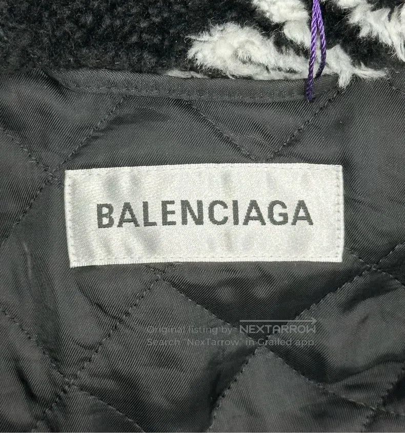 Balenciaga Balenciaga Black Barrage Printed Logo Teddy Jacket Size XS / US 0-2 / IT 36-38 - 3 Thumbnail