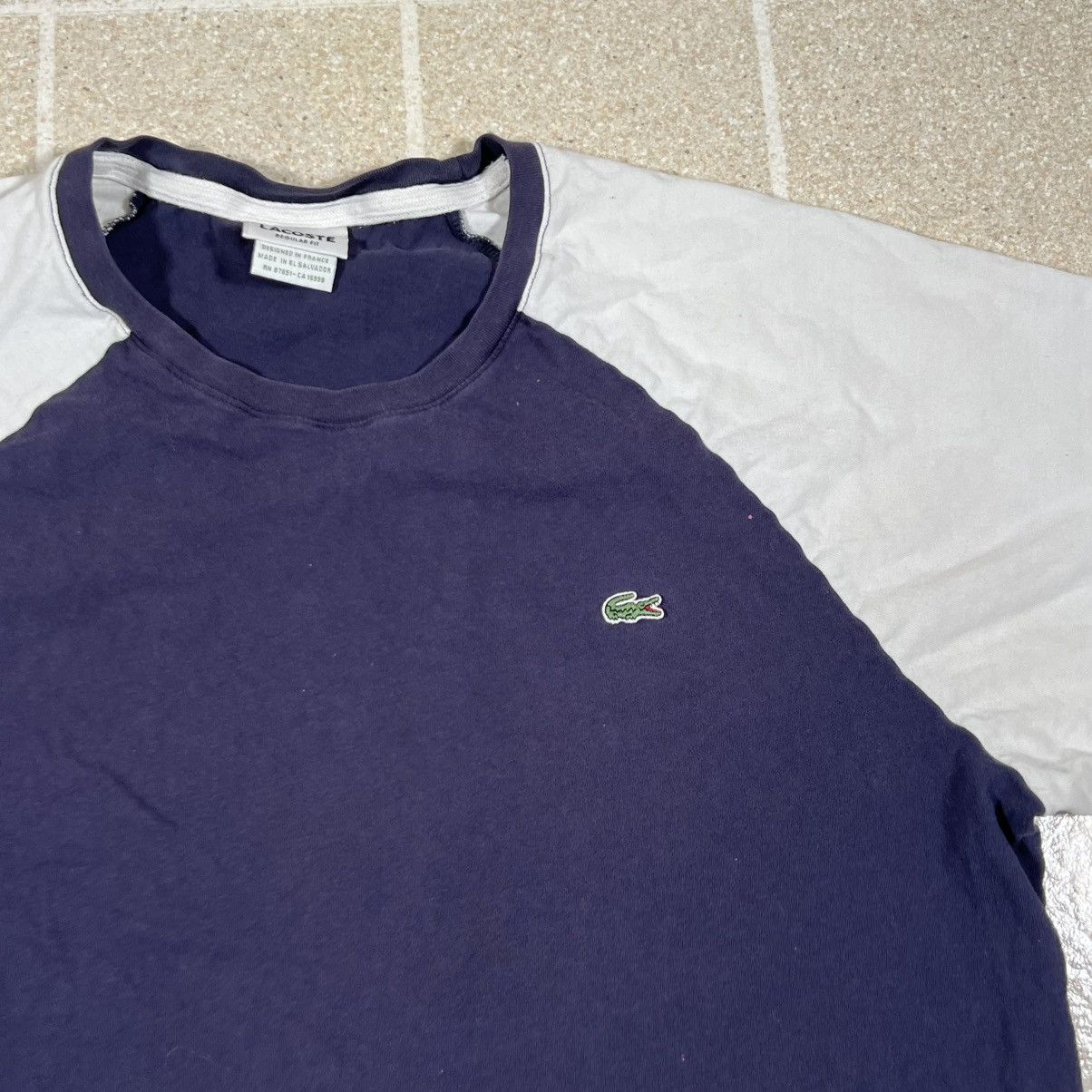 Lacoste Lacoste Mens Blue White Cotton Short Sleeve T-Shirt XL Size US XL / EU 56 / 4 - 2 Thumbnail