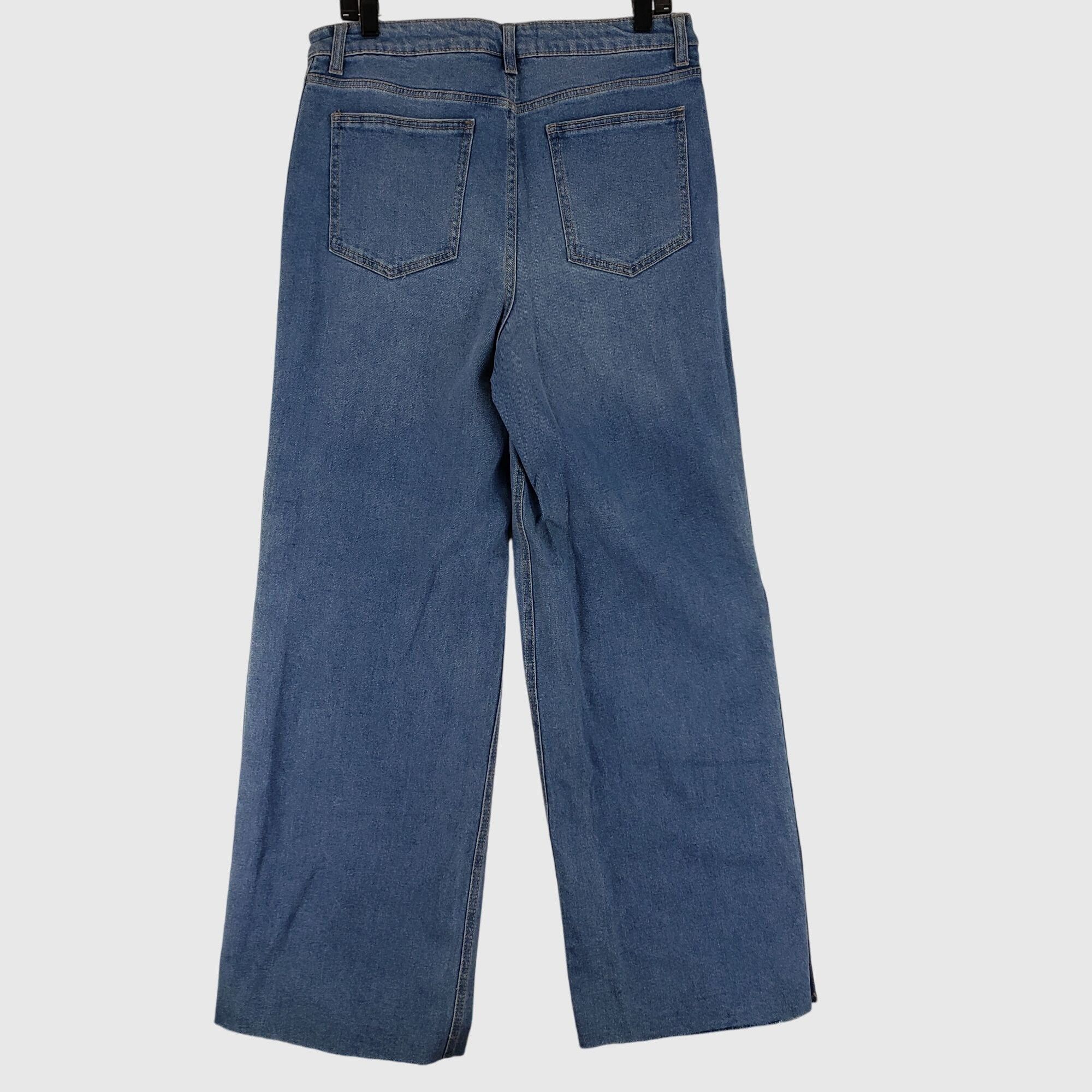 Other Rachel Roy High-Rise Wide-Leg Denim Jeans With Snap Button Size 24" / US 00 / IT 34 - 3 Thumbnail