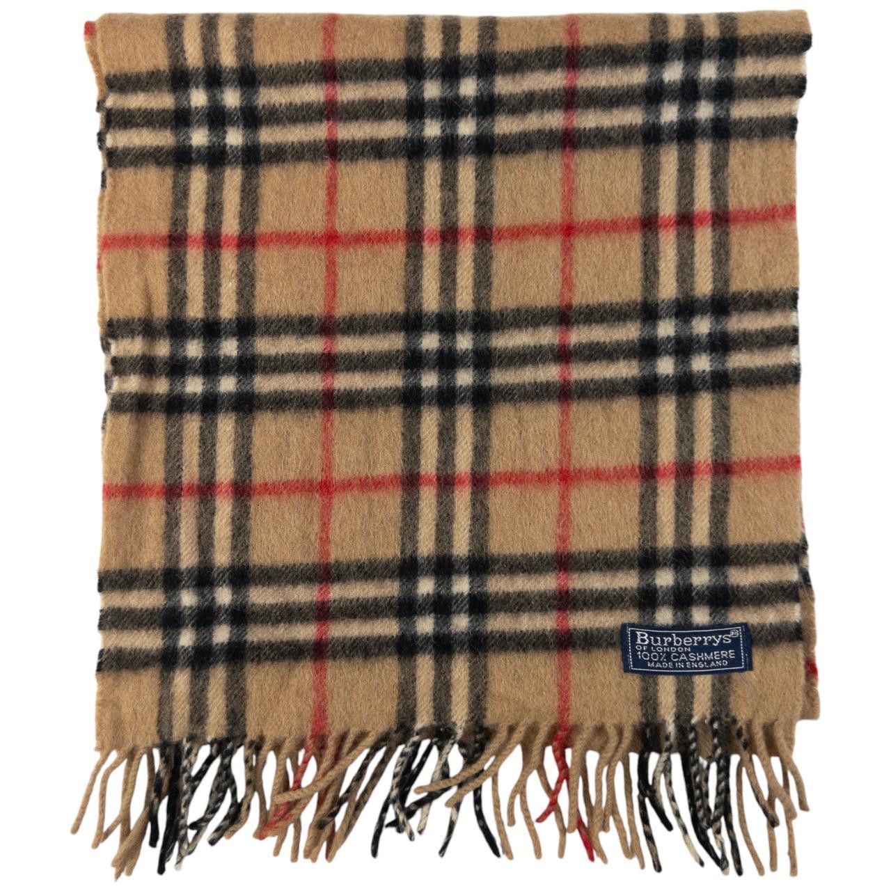 Burberry Vintage Burberry Cashmere Nova Check Tassel Scarf Size ONE SIZE - 1 Thumbnail