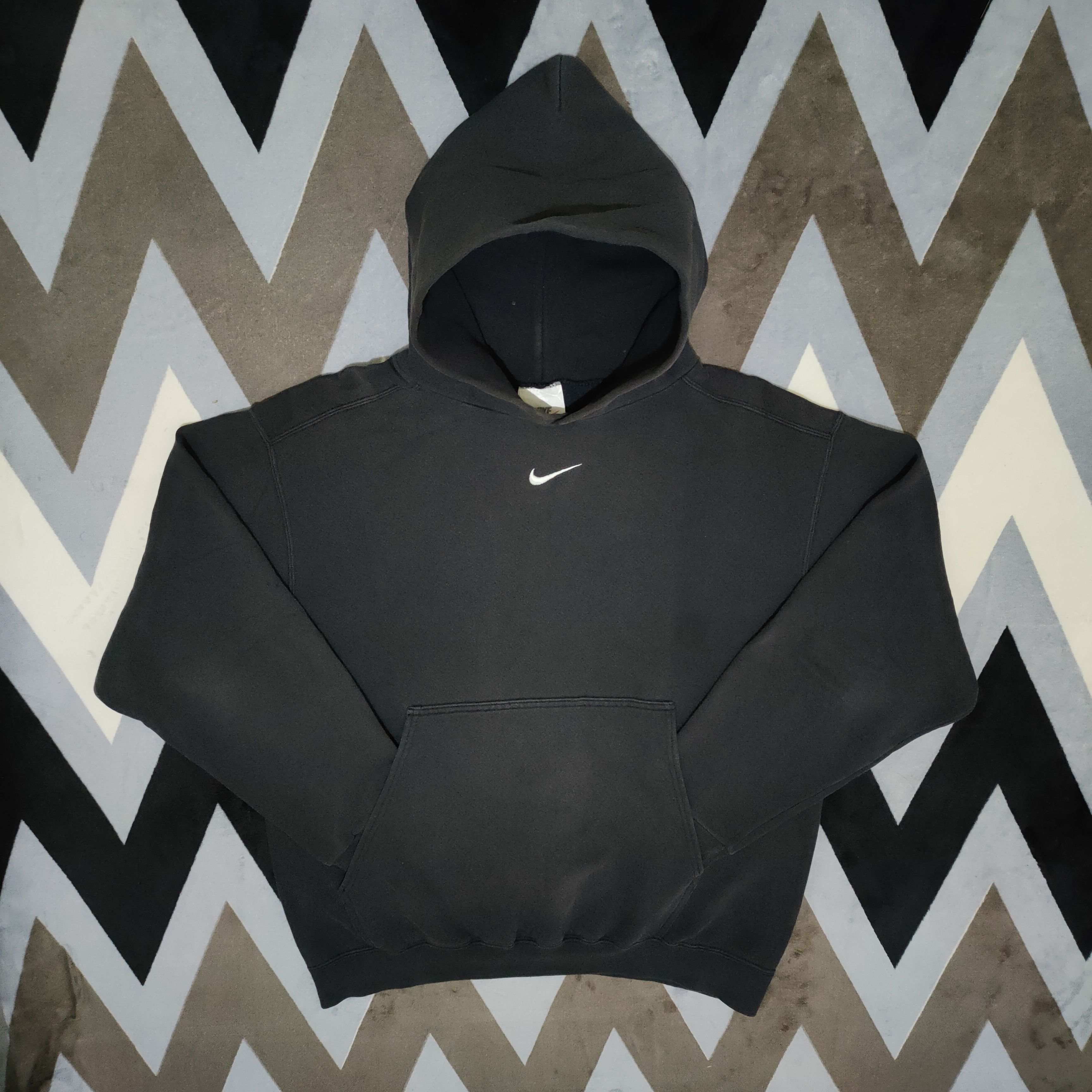 Nike × Vintage Vintage Nike Center Swoosh Black 90s Size US M / EU 48-50 / 2 - 1 Thumbnail
