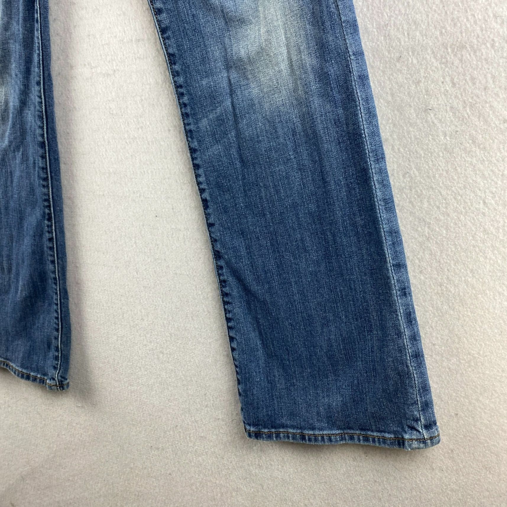 Lucky Brand Lucky Brand Jeans Womens 8/29 Blue Sweet N Low Distressed Flared Denim Pants Pockets 5-Pocket Regular Waist 31in Inseam 29in Cotton Blend Denim Size 30" / US 8 / IT 44 - 6 Thumbnail