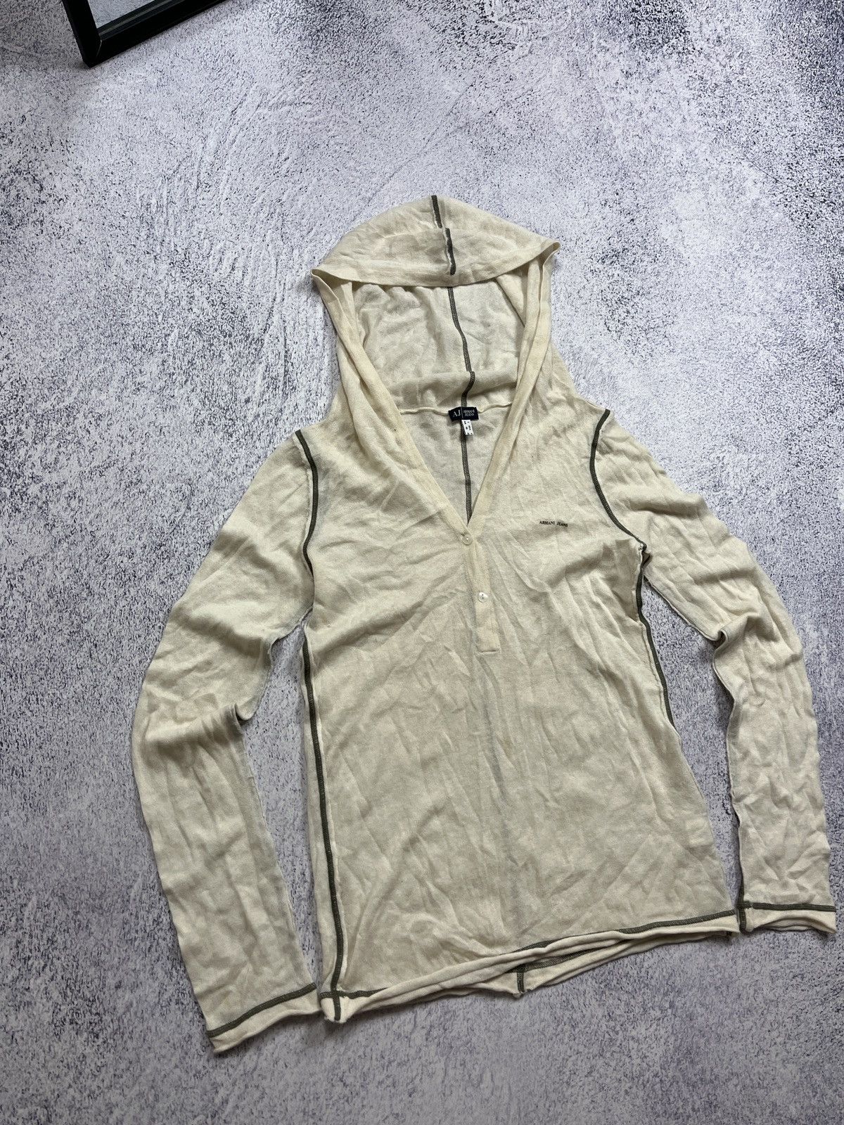 Giorgio Armani Vintage Armani Jeans Cashmere Avant Garde Hoodie Japanese Size M / US 6-8 / IT 42-44 - 3 Thumbnail