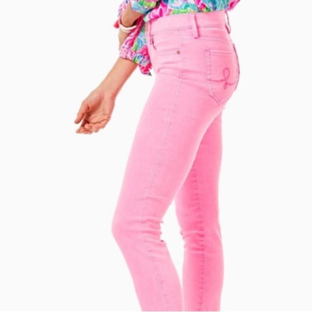 Designer Lilly Pulitzer l Worth Skinny Mini Zip Jeans Size 00 Size 24" / US 00 / IT 34 - 12 Thumbnail