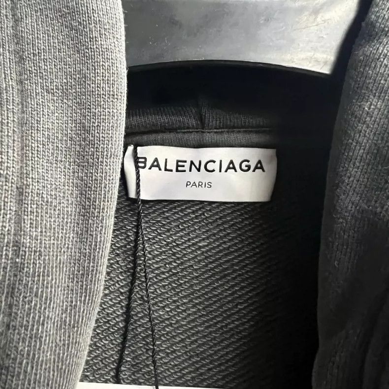 Balenciaga Balenciaga Grey printed logo hooded sweatshirt on back Size US XS / EU 42 / 0 - 3 Thumbnail