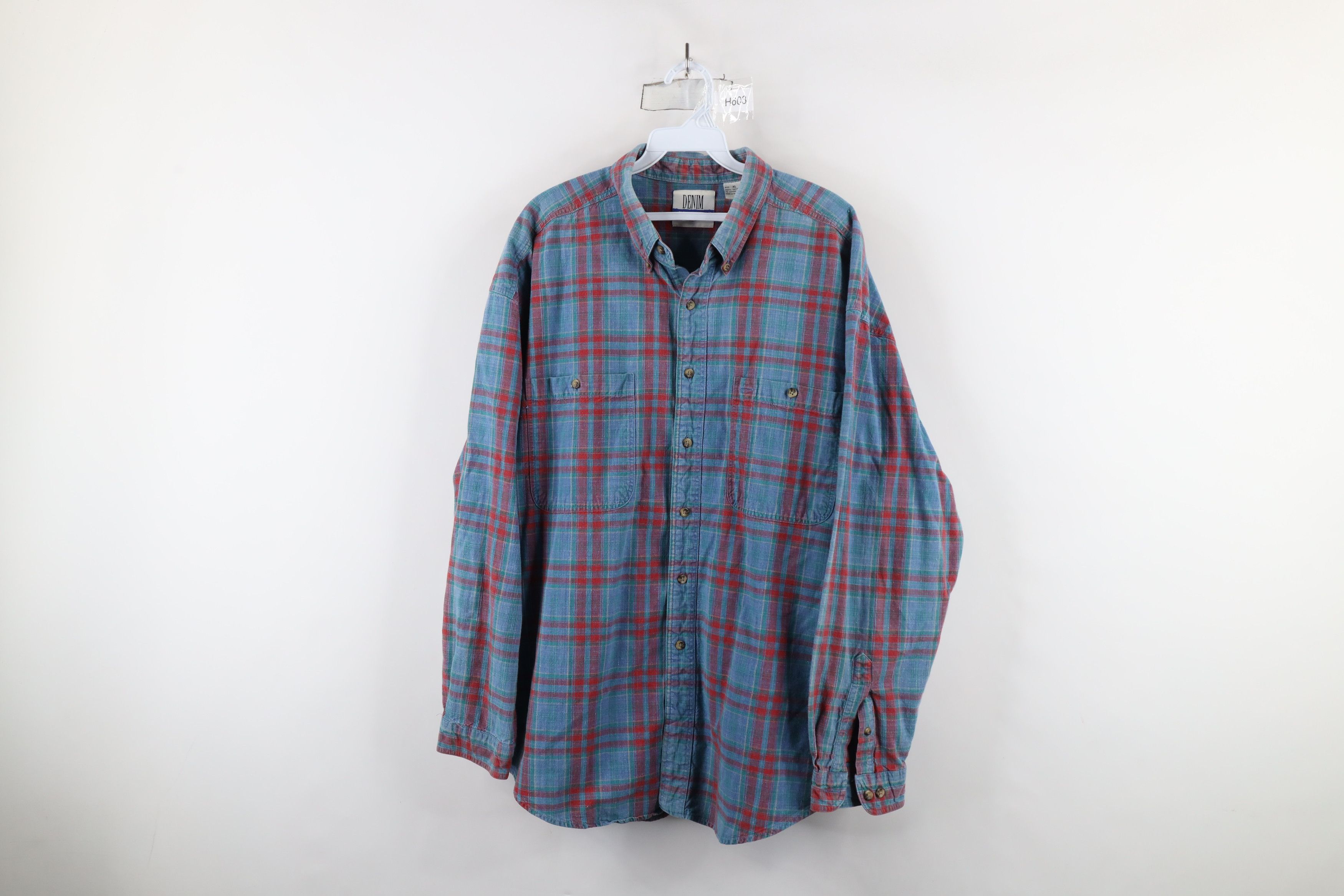 Vintage Vintage 90s Streetwear Pocket Denim Button Down Shirt Cotton Size US XL / EU 56 / 4 - 1 Thumbnail