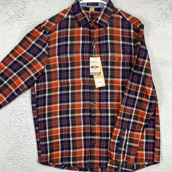 Vintage VINTAGE Tailor Vintage Flannel Shirt Men Large Luxe Performance Blue Plaid Button Up NEW Size US L / EU 52-54 / 3 - 2 Thumbnail
