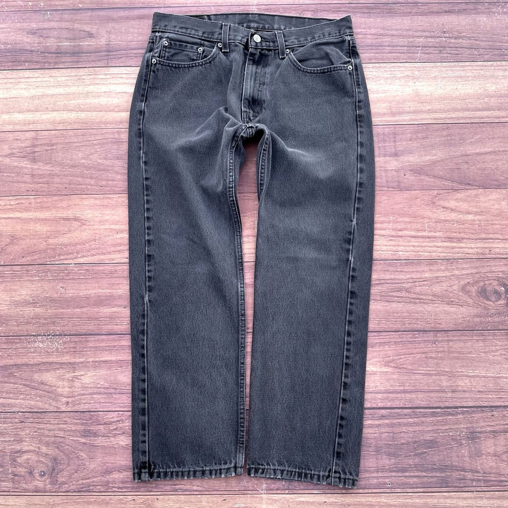 Levi's VINTAGE Levis 505 Jeans Mens Size 33 Black Denim Regular Straight Leg Faded Y2K Size US 33 - 7 Thumbnail