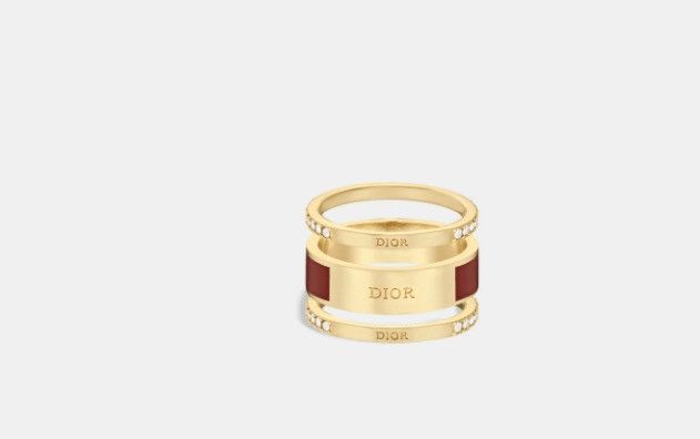 Dior o1w1db11224 Size: OS / Ring Set in Gold & Coral Size ONE SIZE - 3 Thumbnail