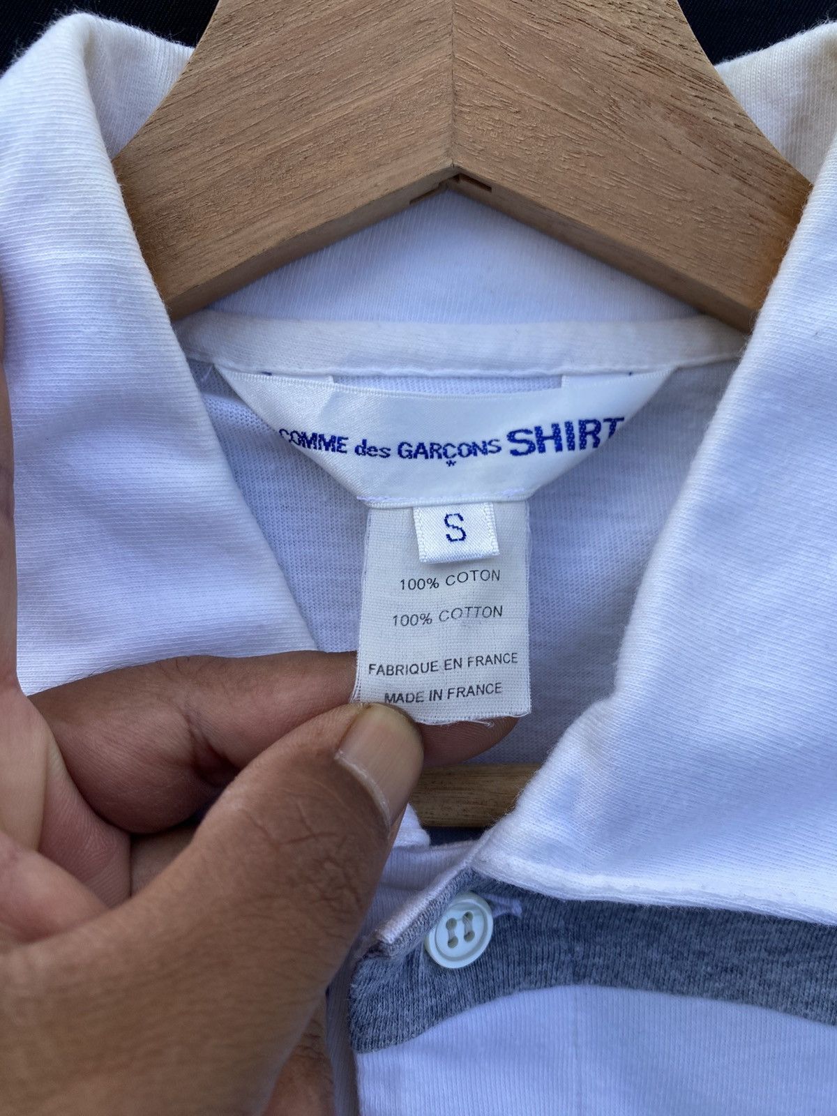 Comme des Garcons Rare Design Comme Des Garcons White Polo Shirt Size US S / EU 44-46 / 1 - 12 Thumbnail