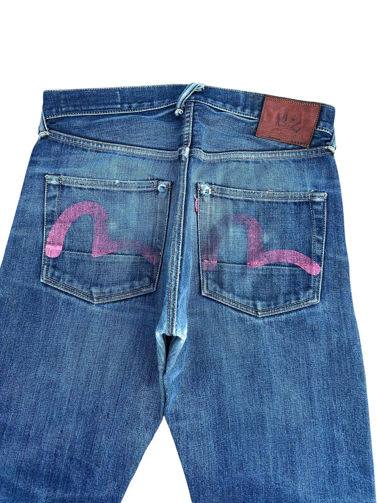 Kapital Thrashed Vintage Evisu Selvedge Denim Jeans Size US 32 / EU 48 - 7 Thumbnail