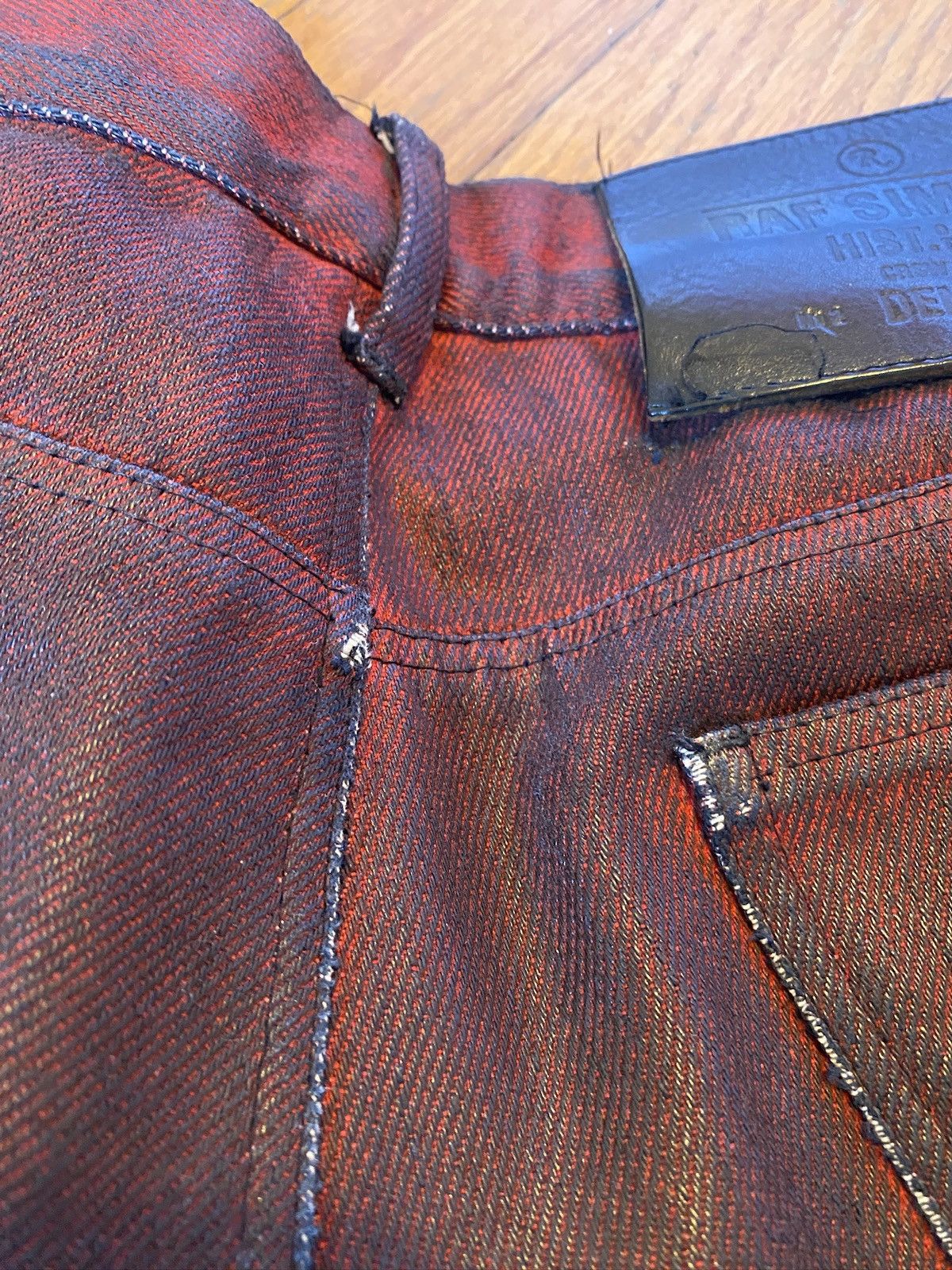 Raf Simons Raf Simons AW05 Red Waxed Denim Size US 28 / EU 44 - 3 Thumbnail
