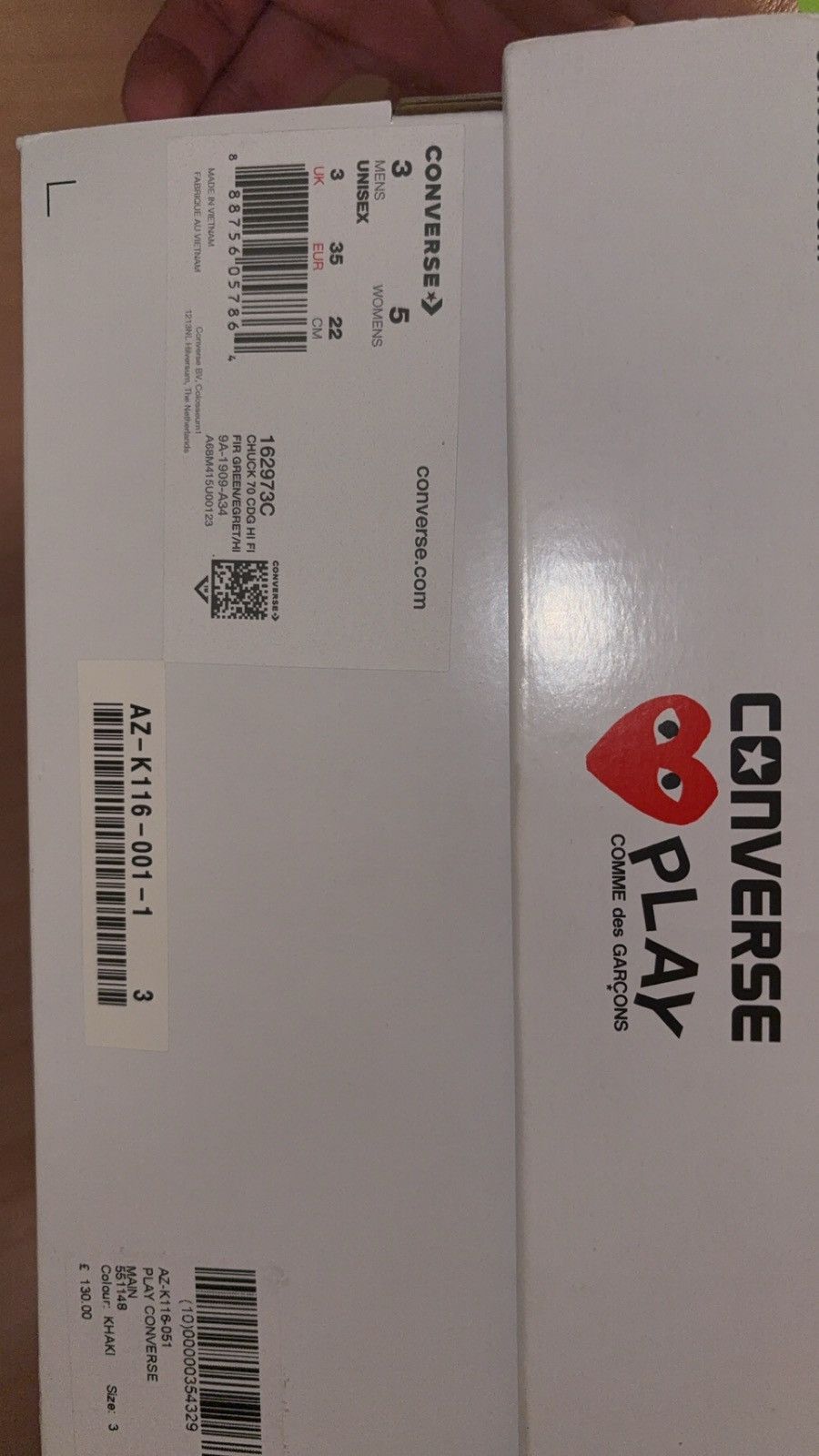 Comme des Garcons PLAY × Converse Converse Chuck 70 Play CDG Hi Size US 5 / IT 35 - 6 Thumbnail