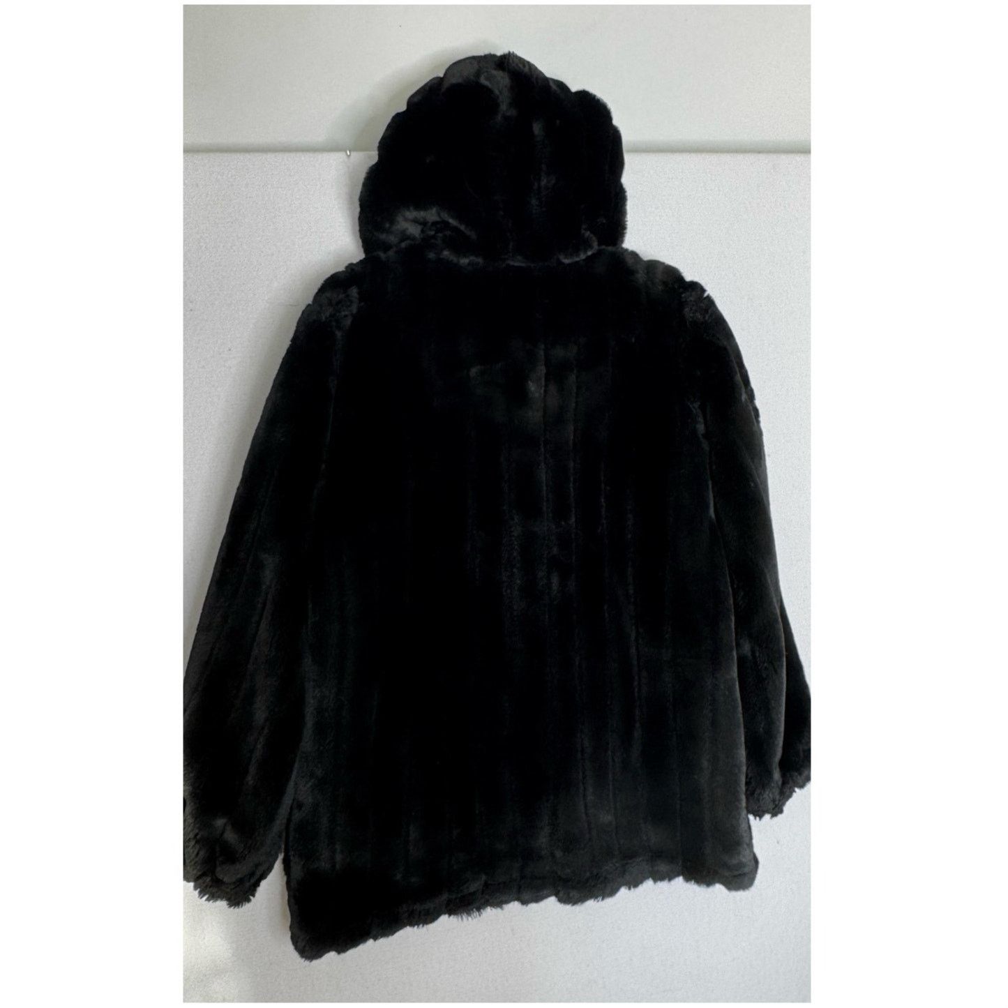 Vintage 1990s Komitor Reversible Silk Faux Fur Hooded Coat Medium Size M / US 6-8 / IT 42-44 - 18 Thumbnail