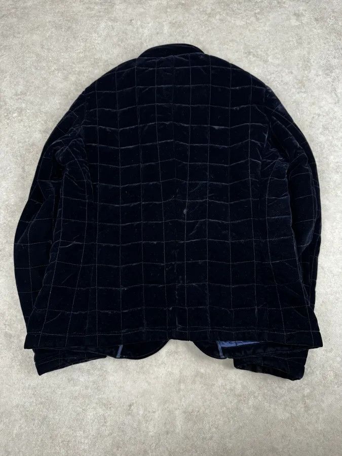 Armani Collezioni Armani Navy Quilted Velvet Contrast Collar Jacket Size US M / EU 48-50 / 2 - 4 Thumbnail