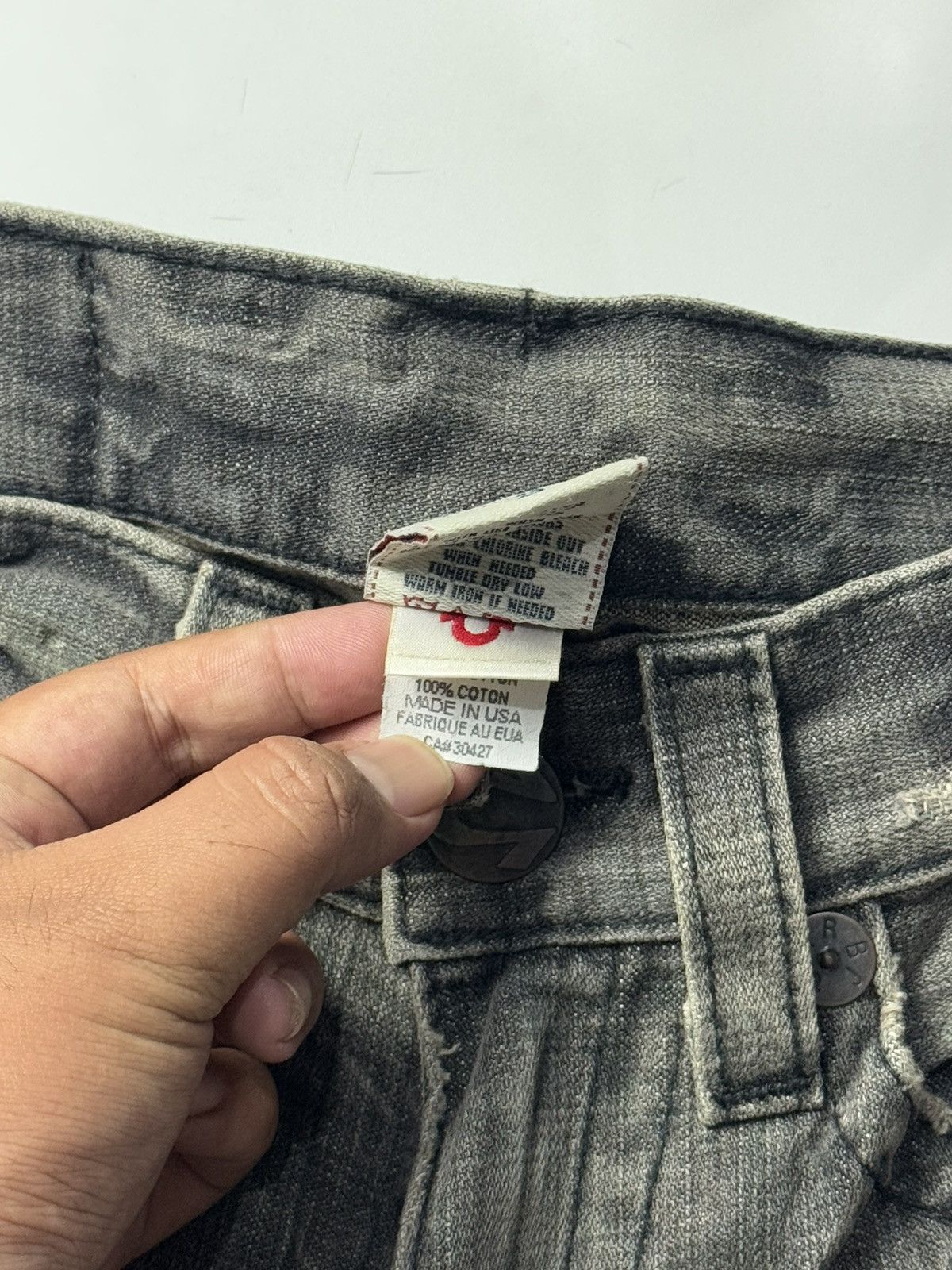True Religion Flare True Religion Leather Logo Distressed Denim Size US 30 / EU 46 - 12 Thumbnail