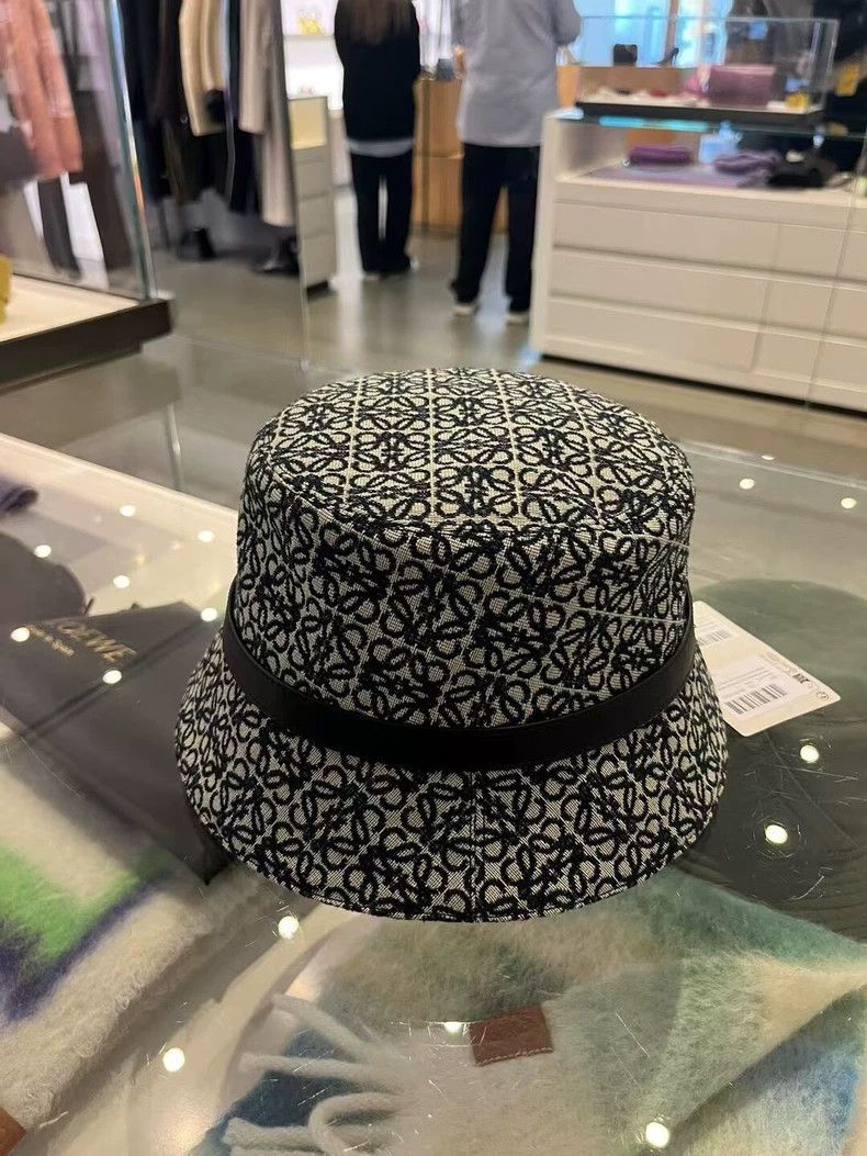 Loewe LOEWE size 57 Bucket hat with embroidered jacquard logo, ca Size ONE SIZE - 3 Thumbnail
