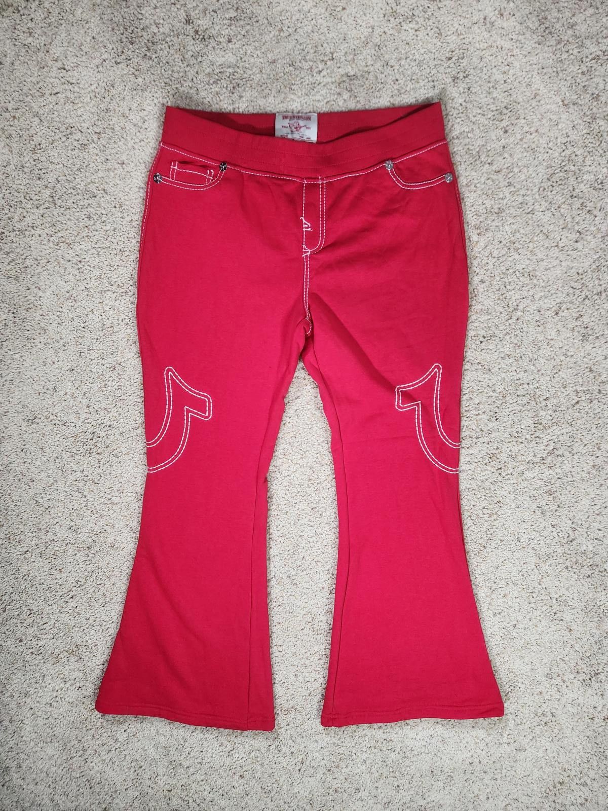 True Religion NEW True Religion Pull-On Flare Jeans Red Anniversary XL Size 40" / US 18 - 4 Thumbnail