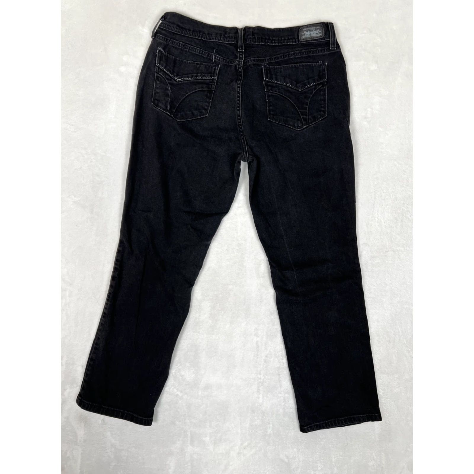 Levi's VINTAGE Levi’s 505 Straight Leg Stretch Women’s Black Jeans 12 S/C Y2K Size 34" / US 12 / IT 48 - 7 Thumbnail