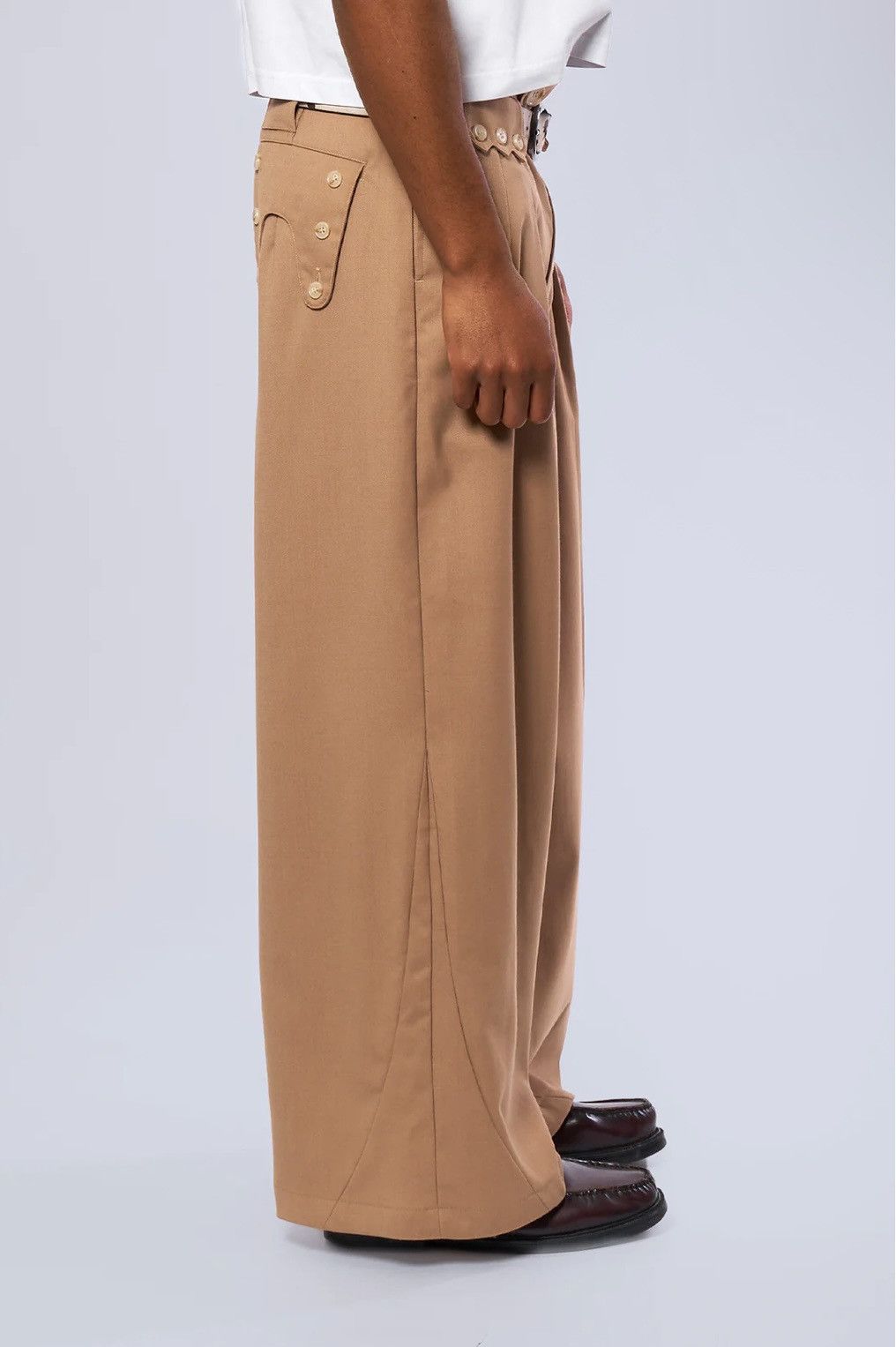 Other Neaux Doubt Western Arc Pleated Trousers Mocha Size US 30 / EU 46 - 3 Thumbnail