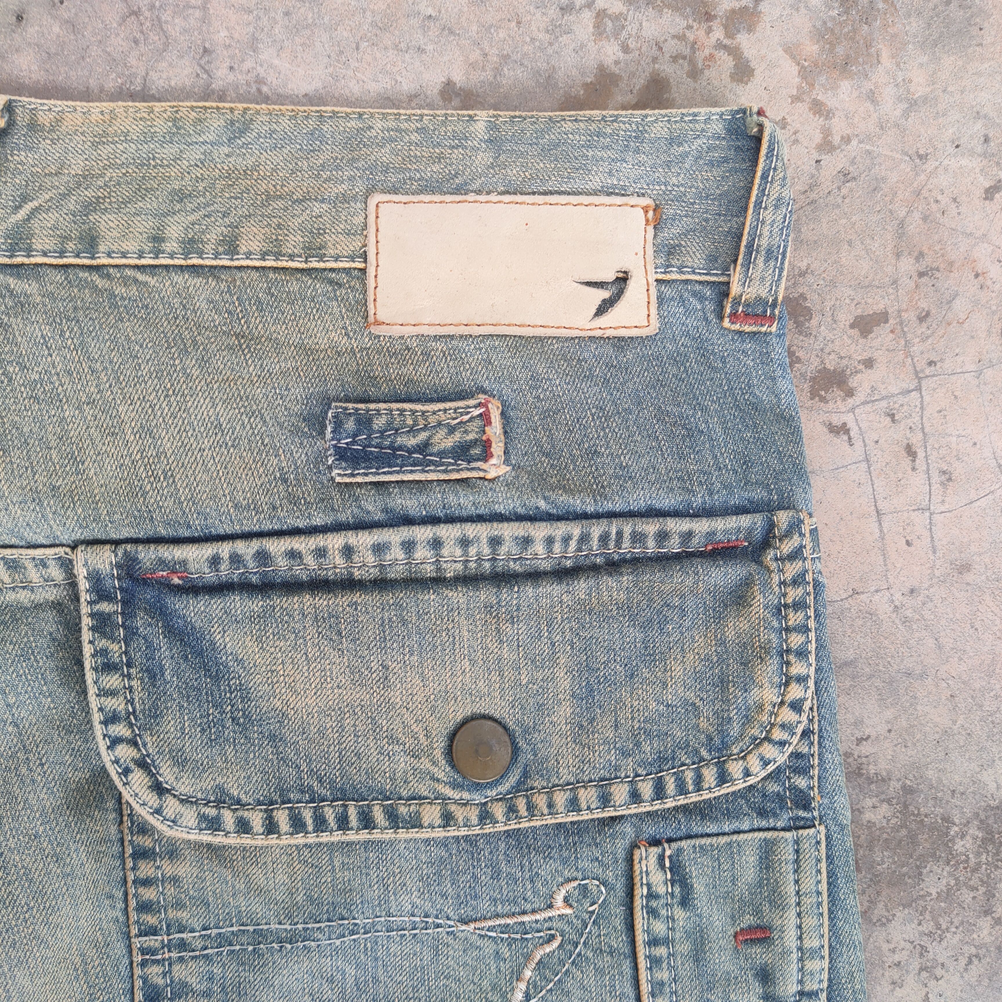 Japanese Brand Vtg japanese flare button fly faded denim jeans pants Size US 32 / EU 48 - 15 Thumbnail